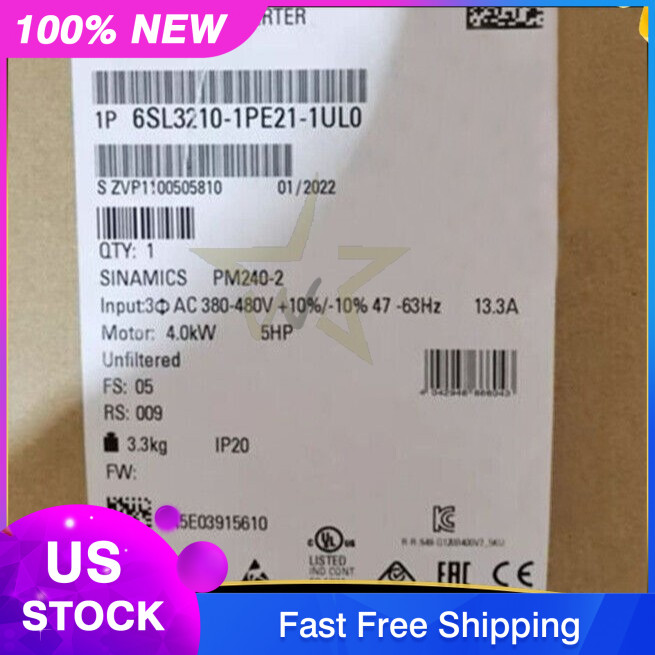 New Siemens Frequency Converter 6SL3210-1PE21-1UL0 IPCS