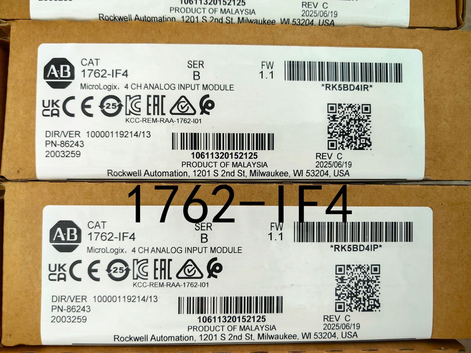 2025 New Allen-Bradley 1762-IF4 SER B MicroLogix 4 Point Analog Input Module