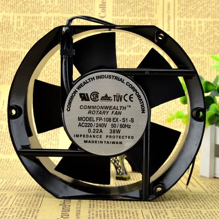 1 PCS 17CM 2 wire Rotary Fan FP-108EX-S1-S AC220/240V 0.22A 17251