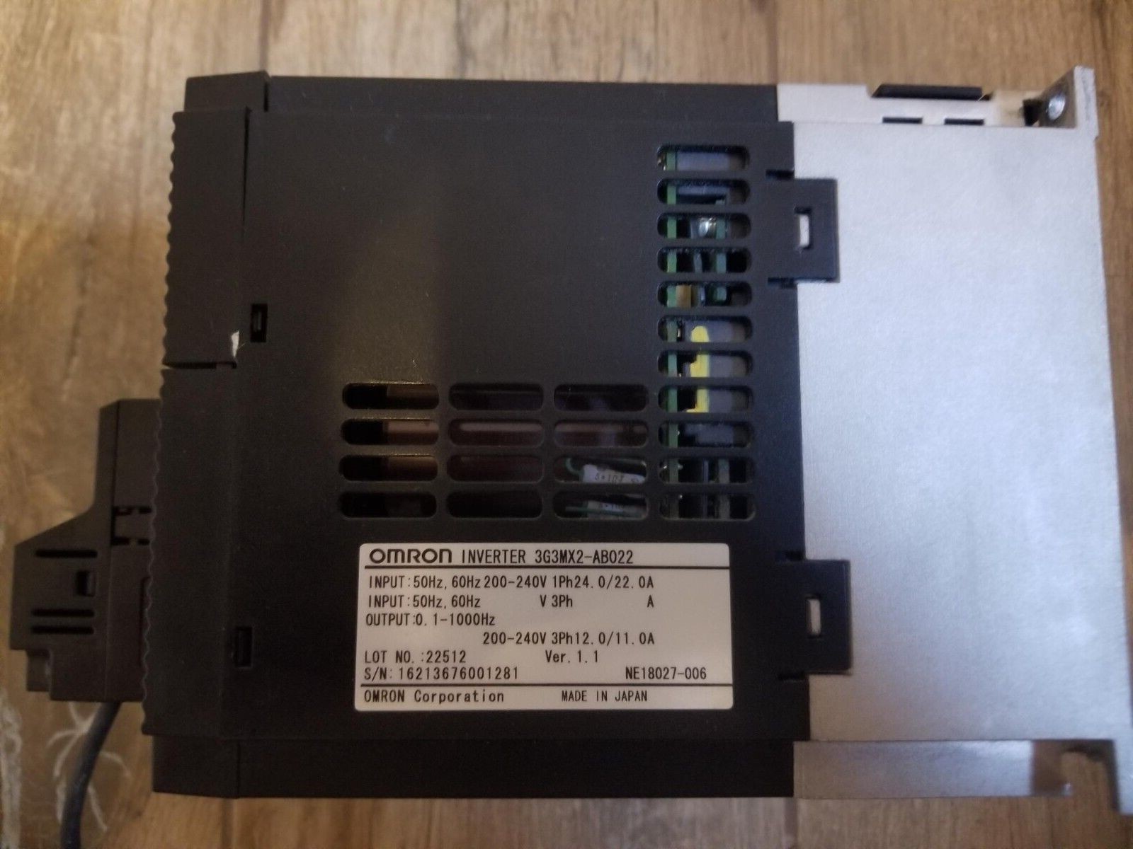 OMRON 3G3MX2-AB022 w/ 3G3AX-MX2-ECT EtherCat (Loc. Office)