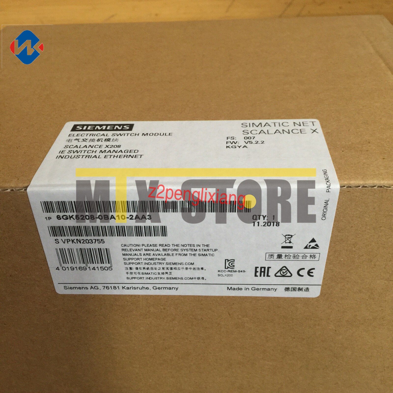 1PCS Unopened New In Box Siemens 6GK5 208-0BA10-2AA3 6GK5208-0BA10-2AA3