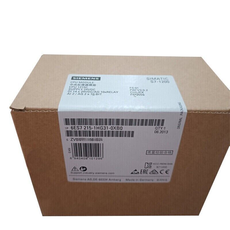 6ES7215-1HG31-0XB0 1PC NEW SIEMENS SIMATIC S7-1200 CPU MODULE 6ES7215-1HG31-0XB0