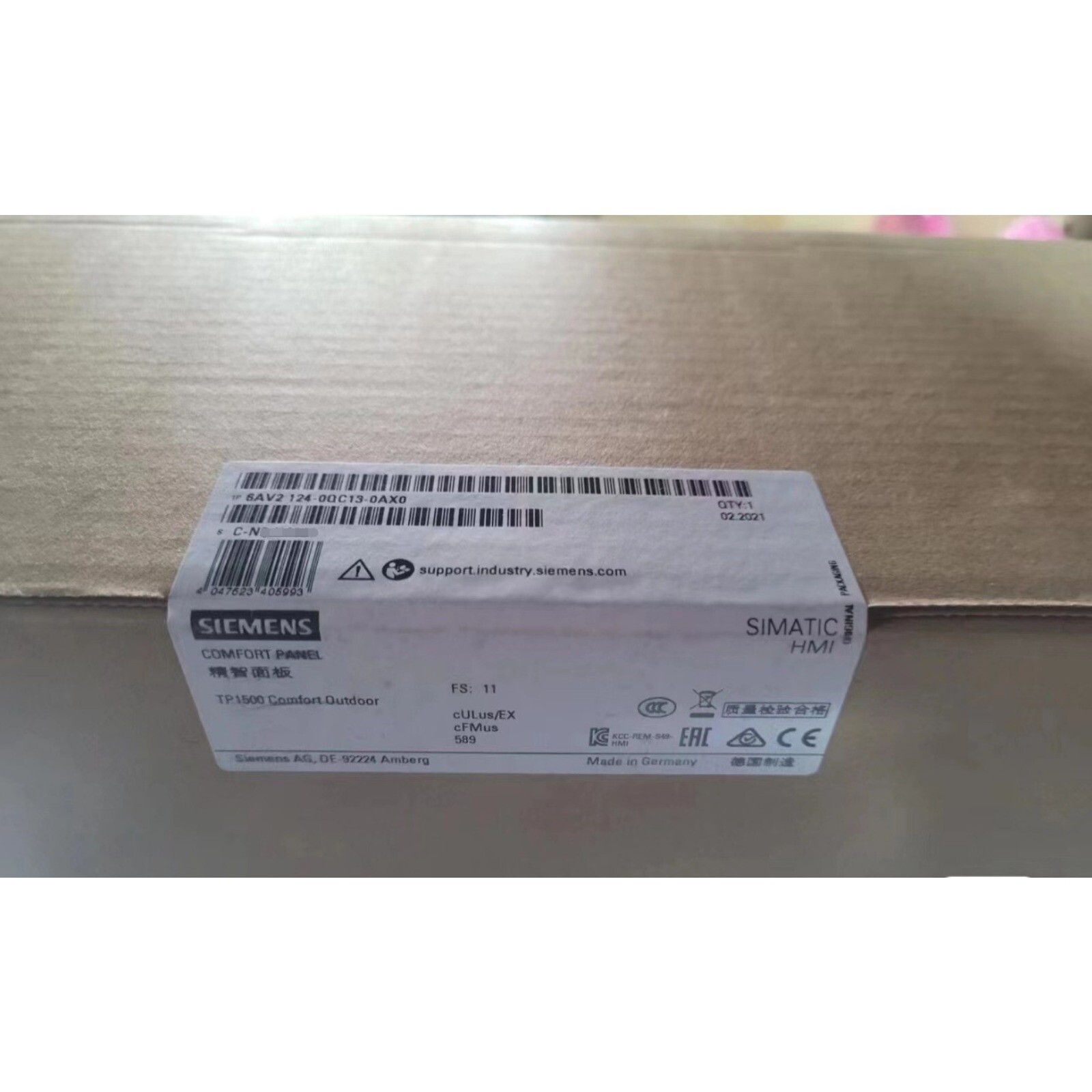 New Siemens 6AV2124-0QC13-0AX0 HMI TP1500 Comfort Outdoor 6AV2 124-0QC13-0AX0