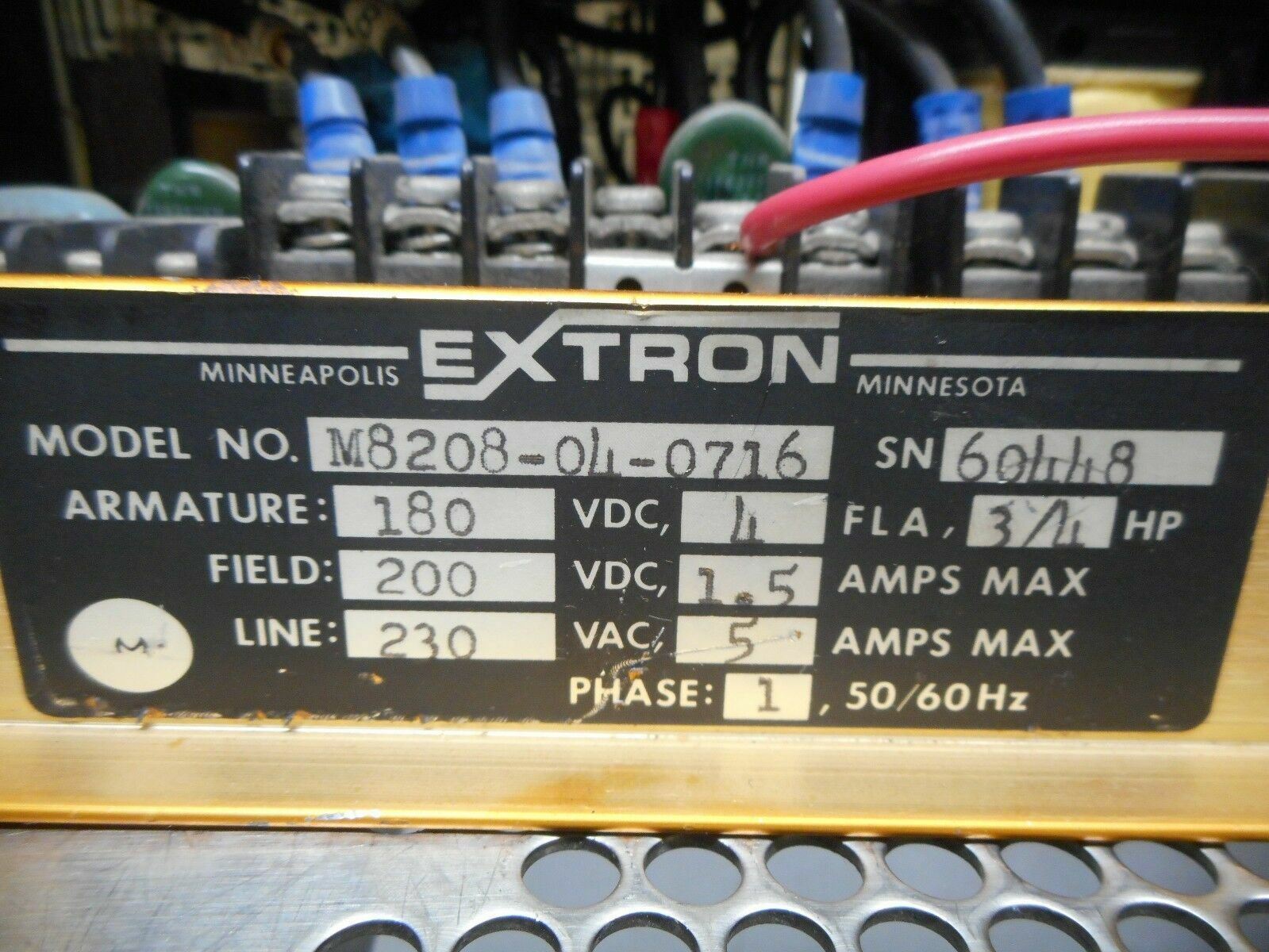 EXTRON M8208-04-0716 Snap Pac Motor Contol 180A 1Phase 50/60Hz Used W/ Warranty
