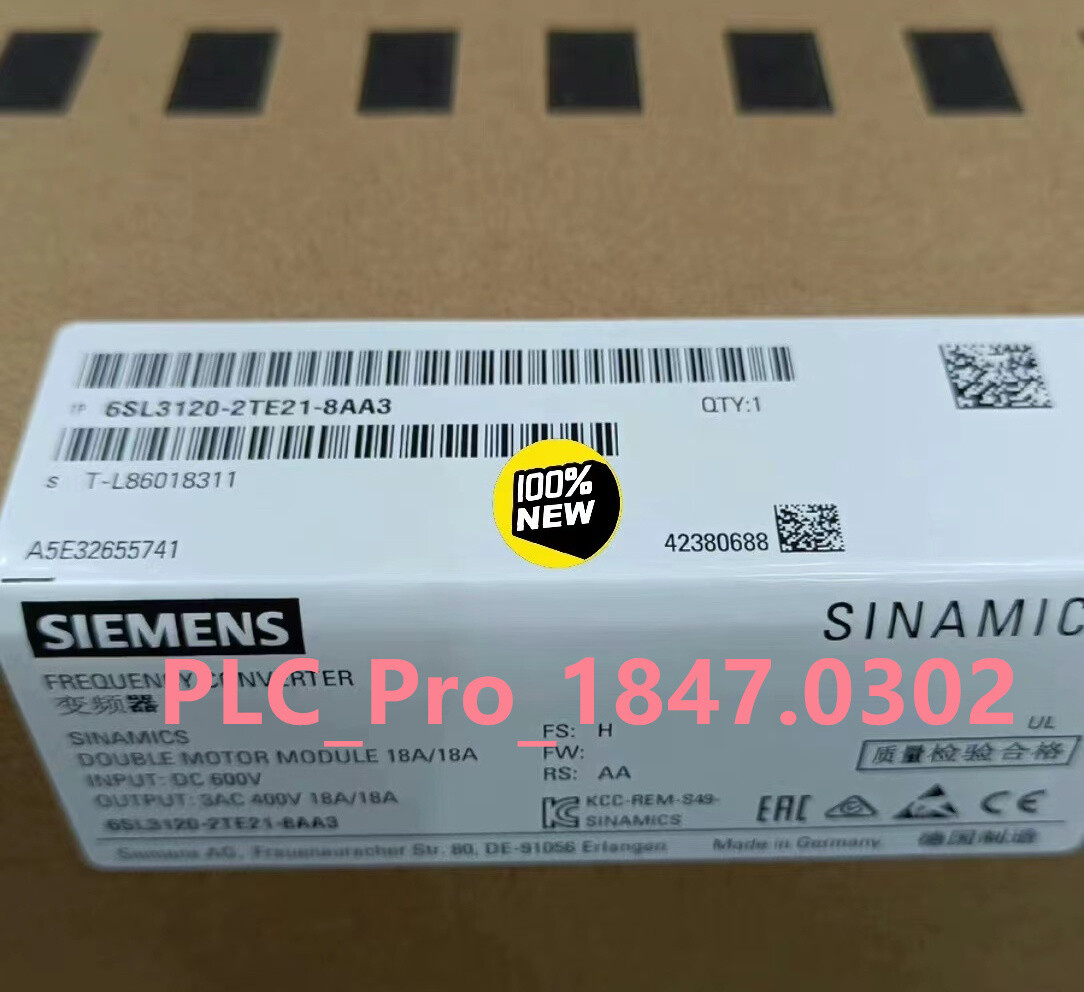 6SL3120-2TE21-8AA3 1PCS Brand New Siemens 6SL3120-2TE21-8AA3 Fast delivery