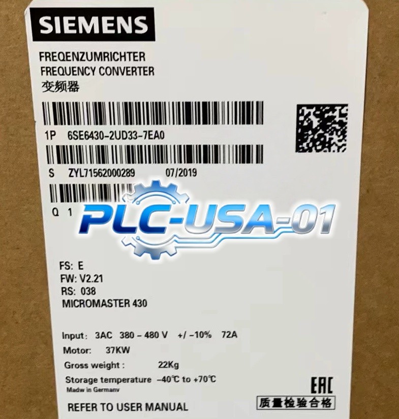 6SE6430-2UD33-7EA0 1PCS Brand New Siemens 6SE6 430-2UD33-7EA0 Fast delivery