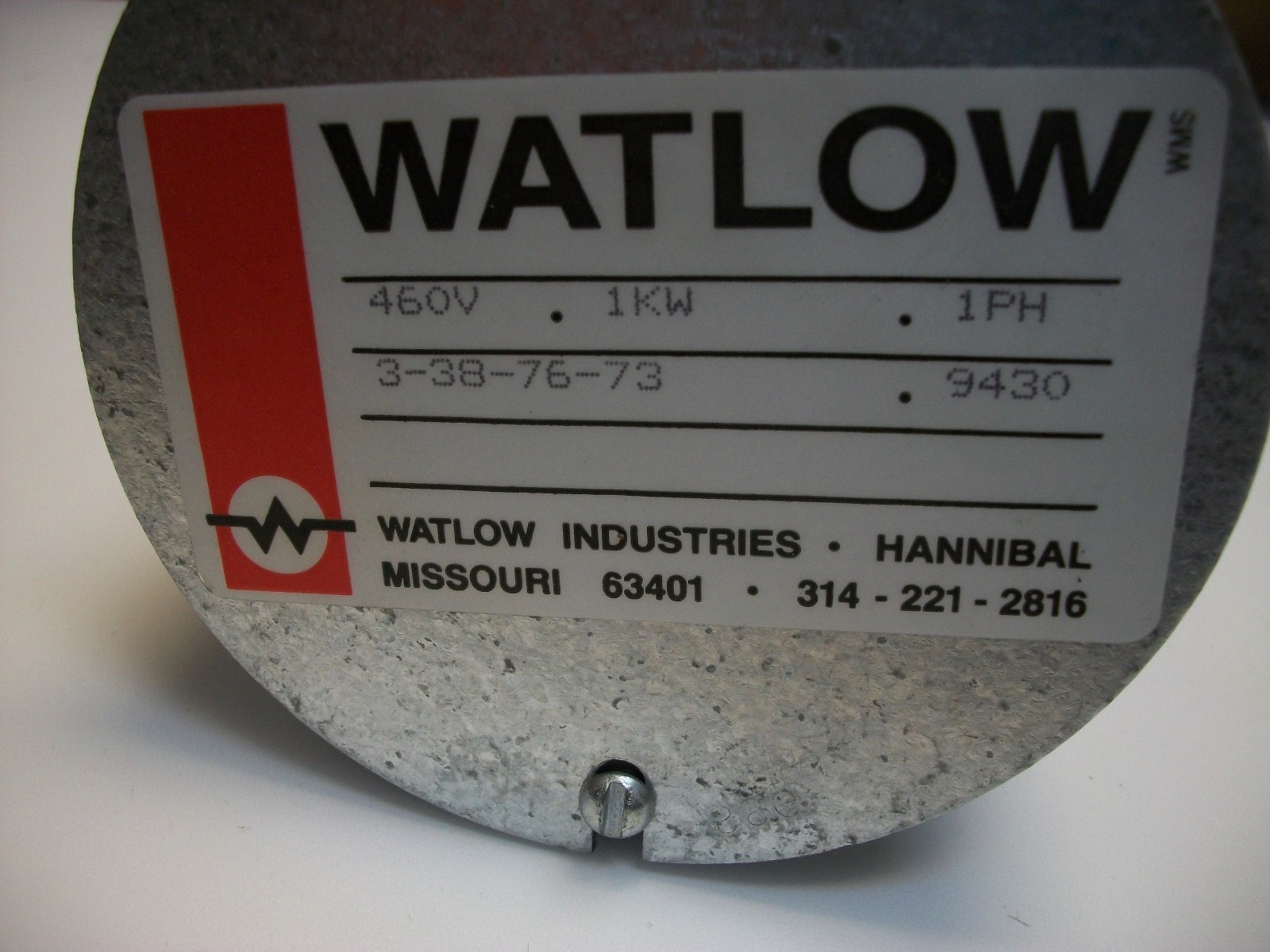 New Watlow 3-38-76-73 Heater 460V 1Kw 1Ph 9430