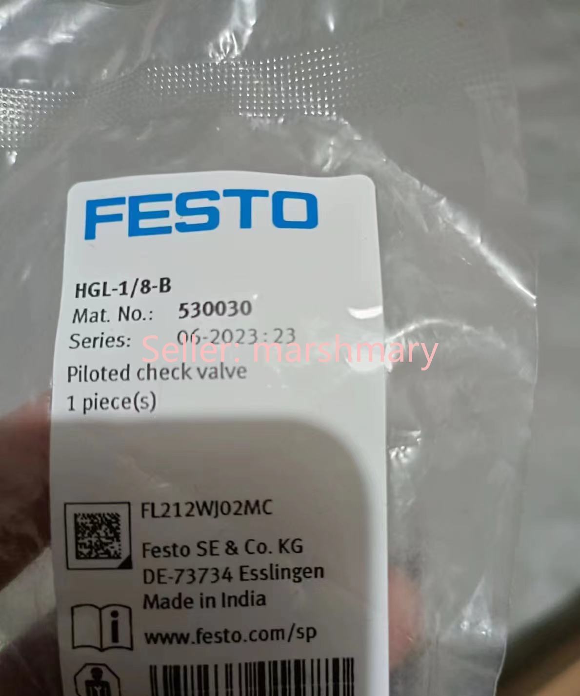 1PCS New FESTO HGL-1/8-B 530030 Piloted Non-Return Valve