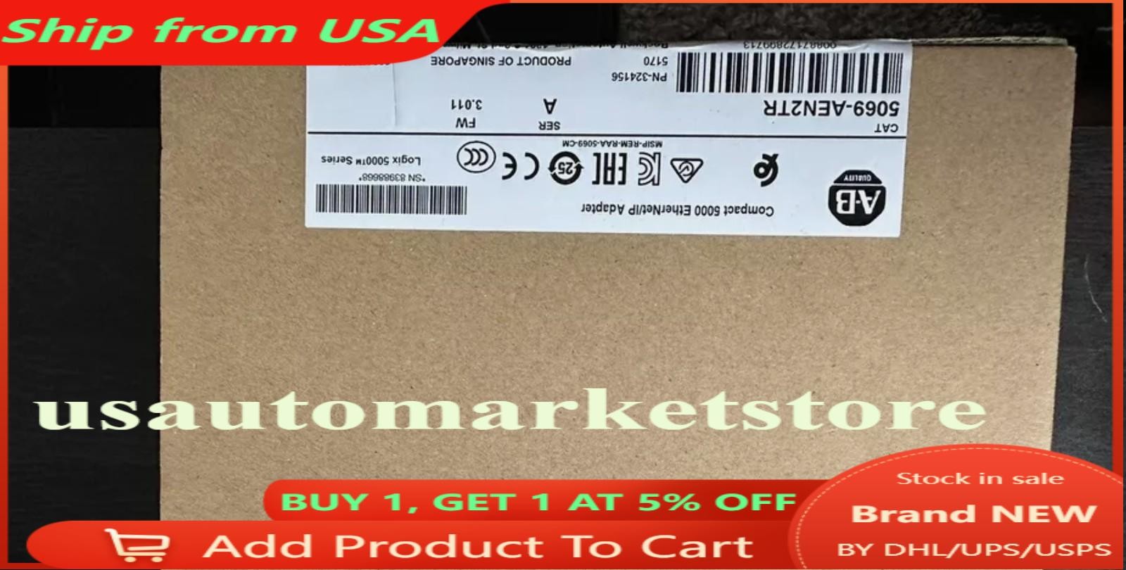 New with Unopened box 5069-AEN2TR PLC CompactLogix 5000 EtherNet/IP Adapter Port