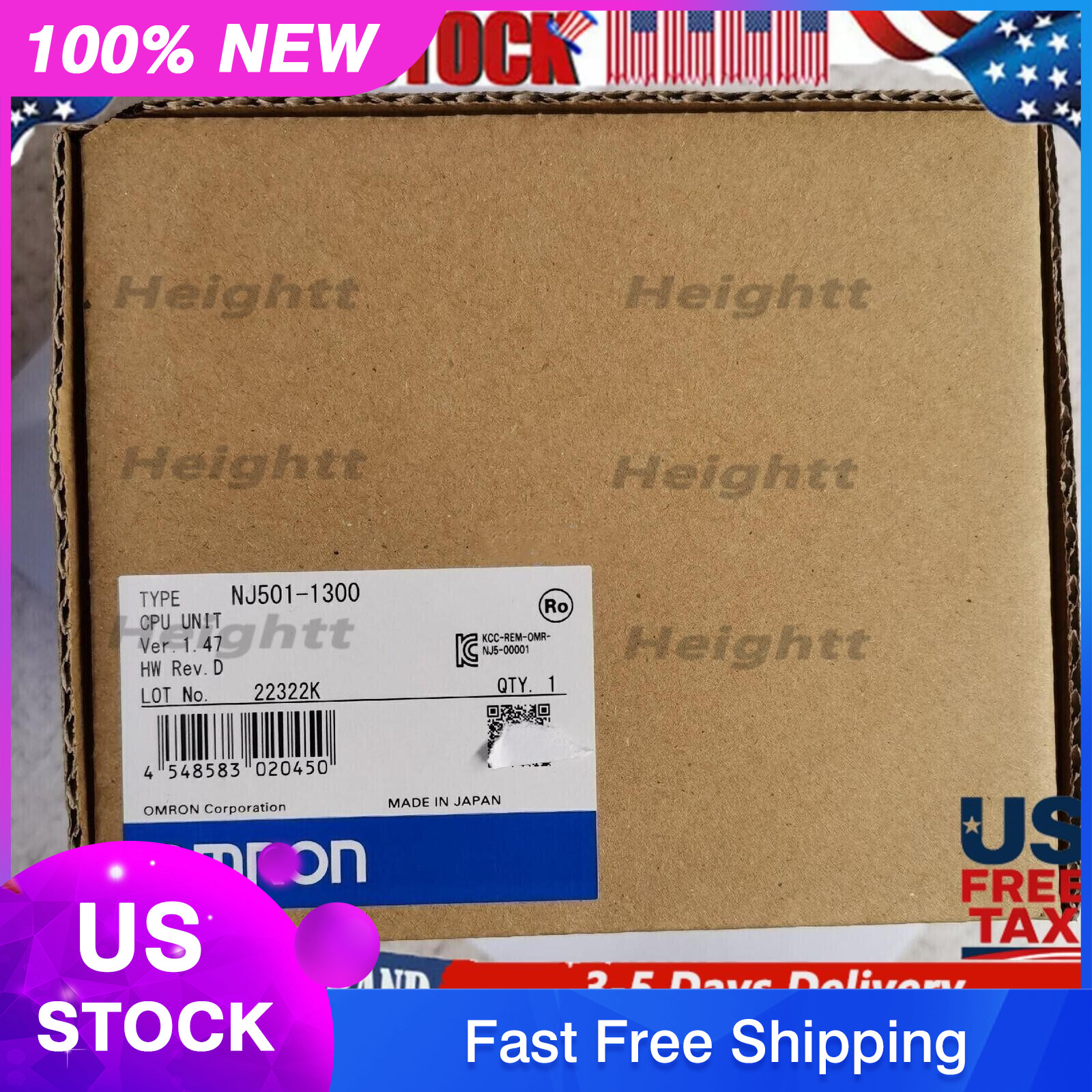 New OMRON NJ501-1300 PLC Module NJ501-1300 CPU Unit NJ5011300 US Free TAX