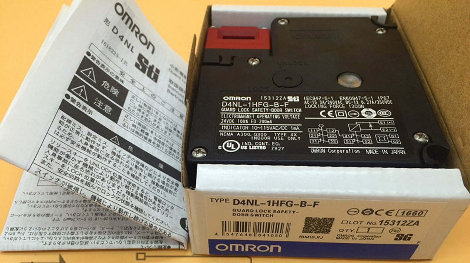 1PC New Omron D4NL-1HFG-B-F Safety Door Switch D4NL1HFGBF in Box Free Shipping