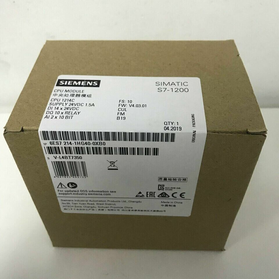1PC New Siemens 6ES7214-1HG40-0XB0 SIMATIC S7-1200 CPU 1214C 6ES7 214-1HG40-0XB0