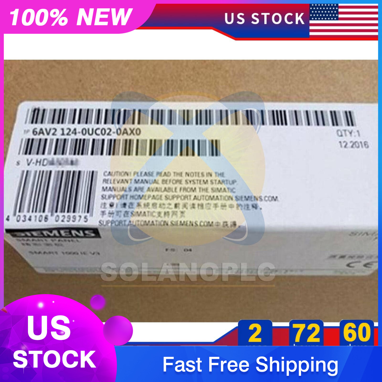 New Siemens 6AV2 124-0UC02-0AX0 6AV2124-0UC02-0AX0 SIMATIC HMI TP1900 Comfort