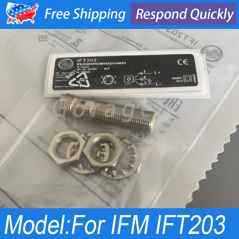 New Inductive Proximity Switch Sensor For IFM IFT203 4mm 4-Pins 10-36VDC 100mA