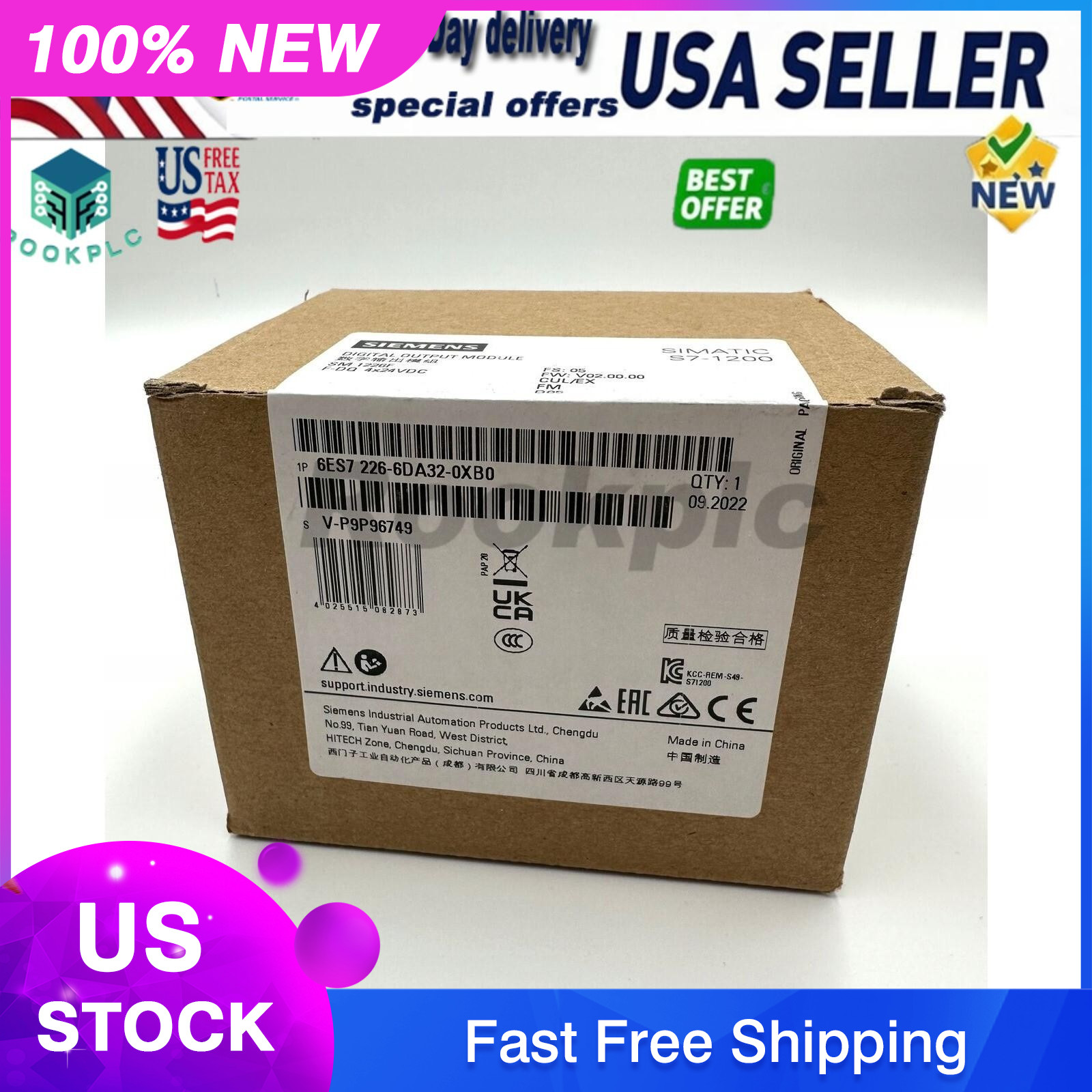 New Siemens 6ES7226-6DA32-0XB0 6ES7 226-6DA32-0XB0 S7-1200 Digital Output SM1226