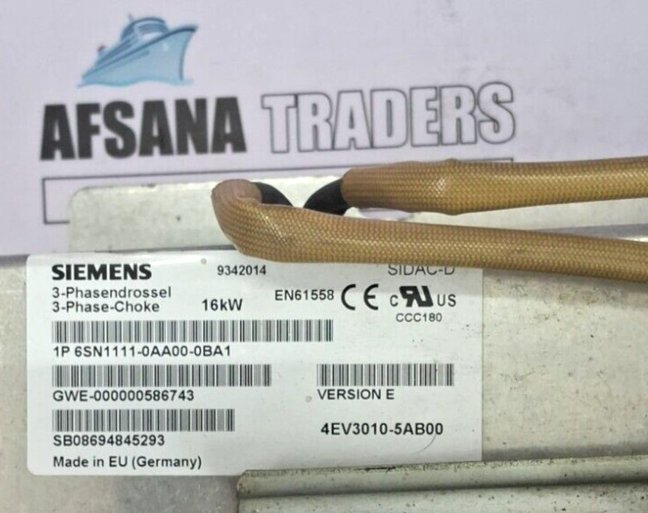 Siemens 6sn1111-0aa00-0ba1 3-phase choke en61558 16kW