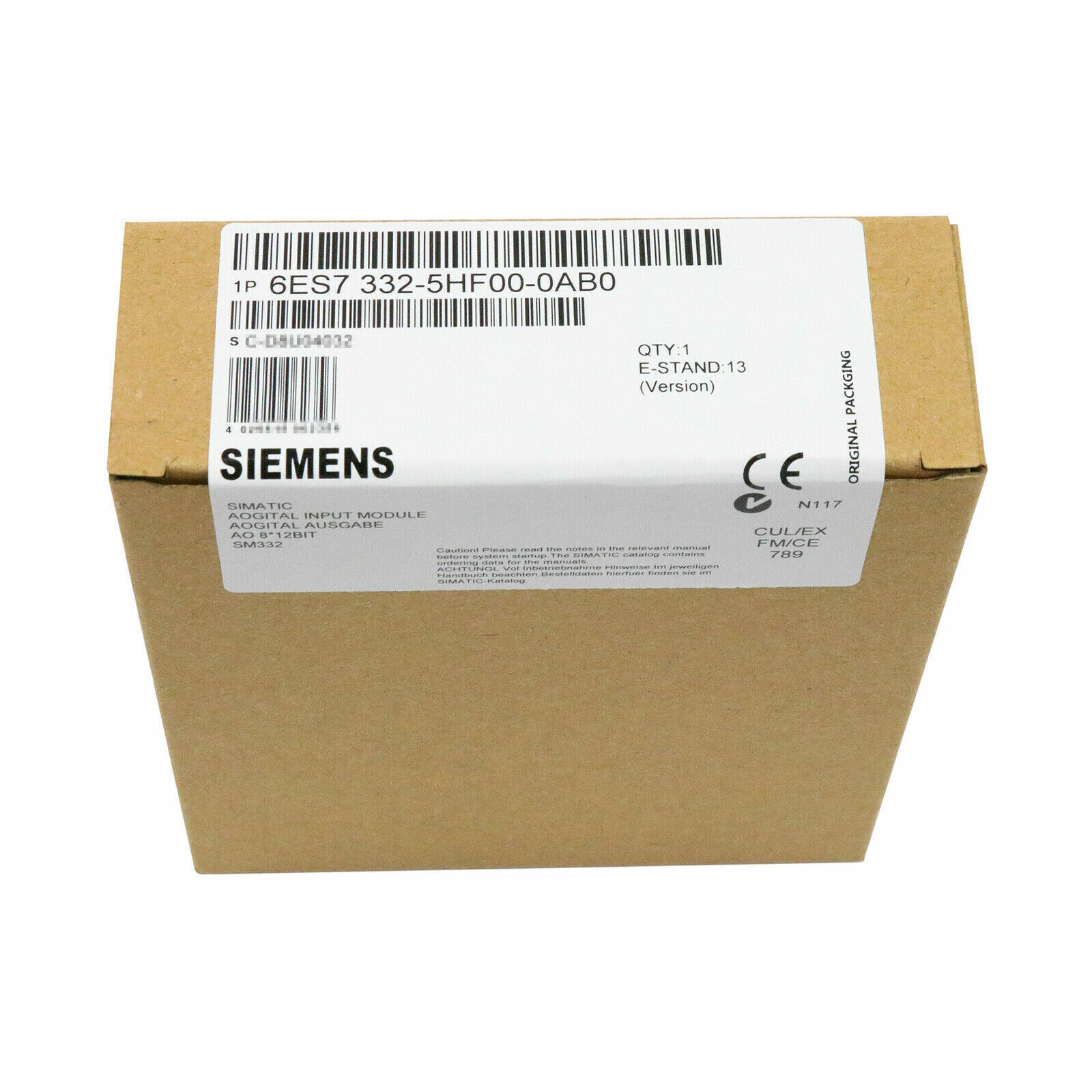 6ES7 332-5HF00-0AB0 NEW SIEMENS 6ES7332-5HF00-0AB0 S7-300 Analog output Module
