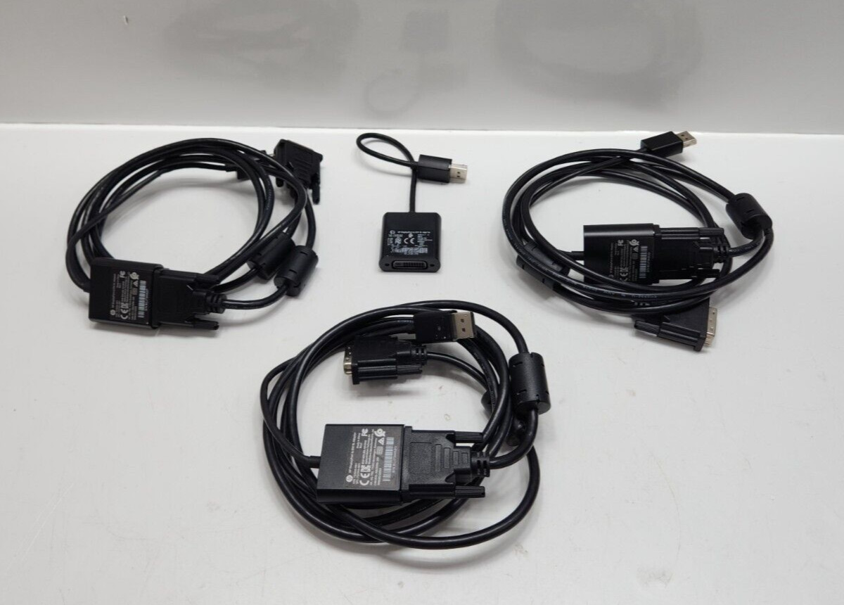 HP 752660-001 DISPLAY PORT TO DVI SL ADAPTER WITH E119932-U DVI CABLE – LOT OF 3