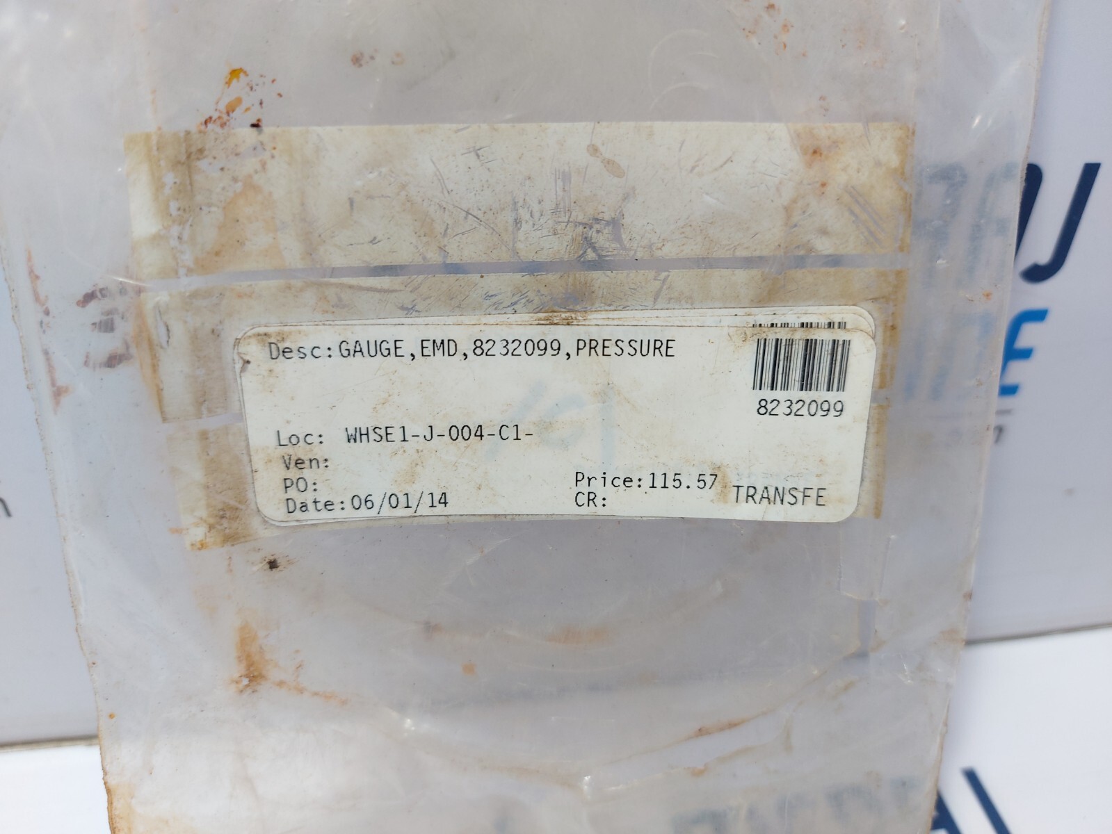 EMD 8232099 Pressure Gauge 0-100 Psi 0-7 Kg/Cm2