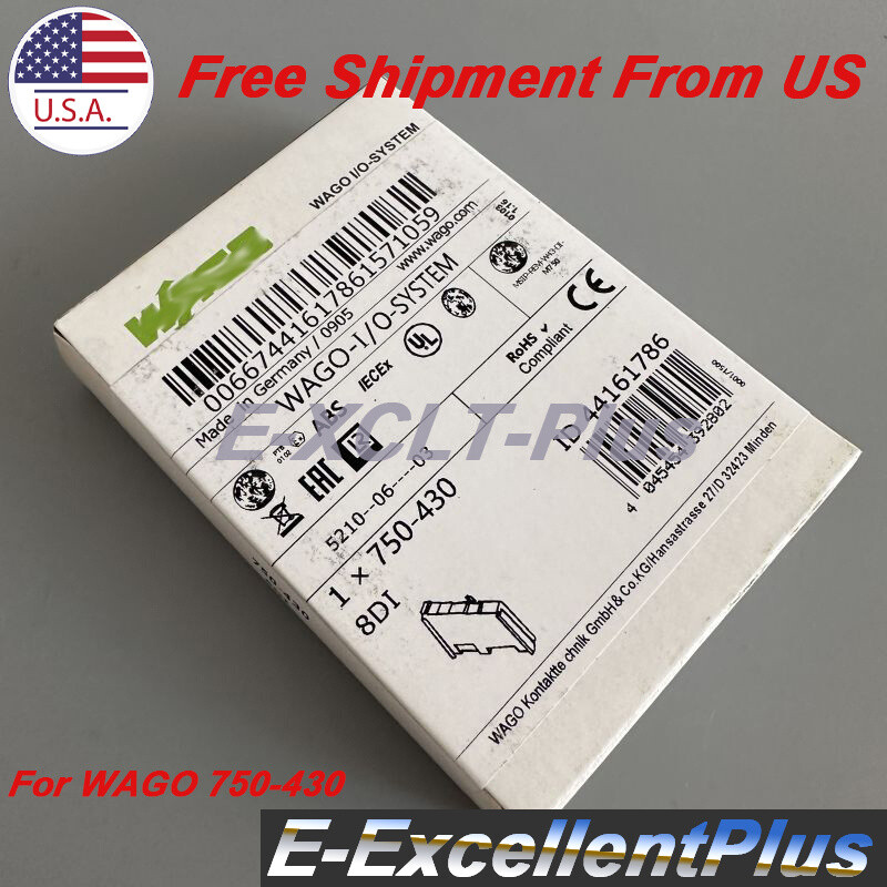 For WAGO 750-430 Analog Input PLC Module 750430 8-Channel Digital 24VDC US Stock
