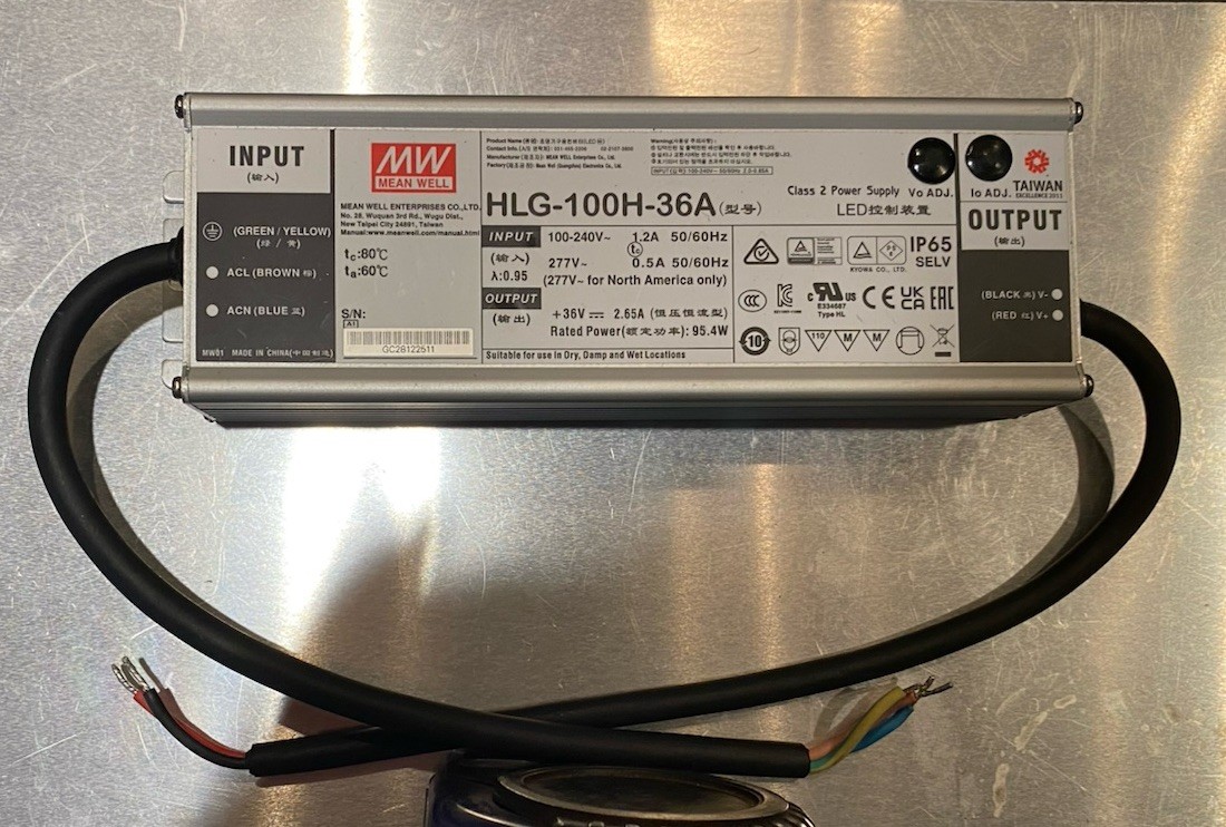 Mean Well HLG-100H-36A Class 2 Power Supply 100-240VAC 1.2A 50/60Hz
