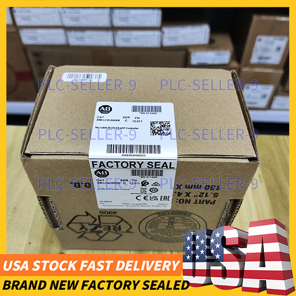 2080-LC20-20AWB /C New Sealed AllenBradley Micro820 20 I/O ENet/IP Controller AB