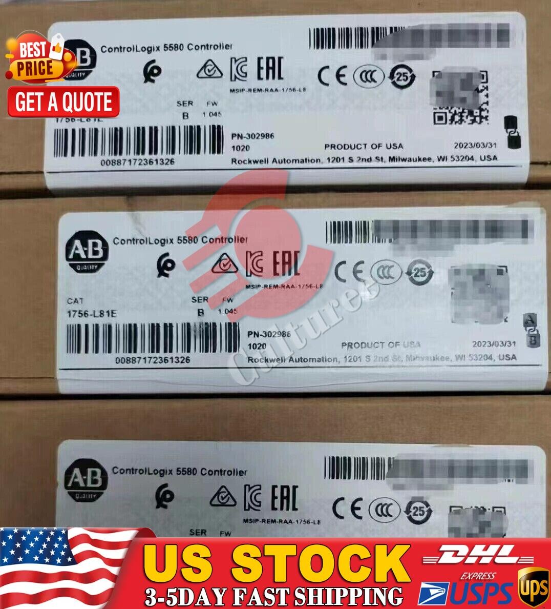 New Sealed Allen-Bradley 1756-L81E /B ControlLogix 5580 Processor 3MB 1756L81E