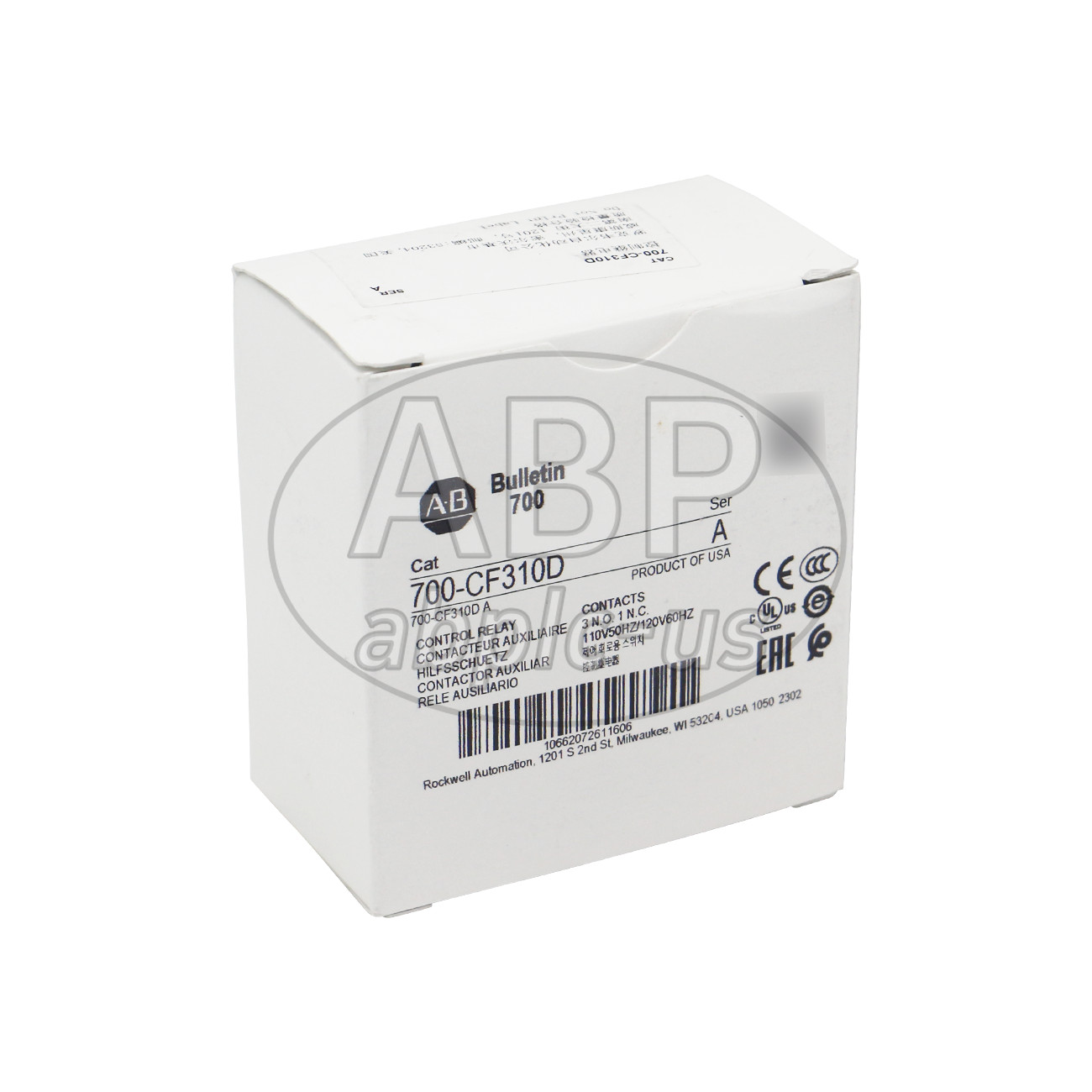YG Allen Bradley Control Relay 700-CF310D Standard Contact 110V 50Hz/120V 60Hz