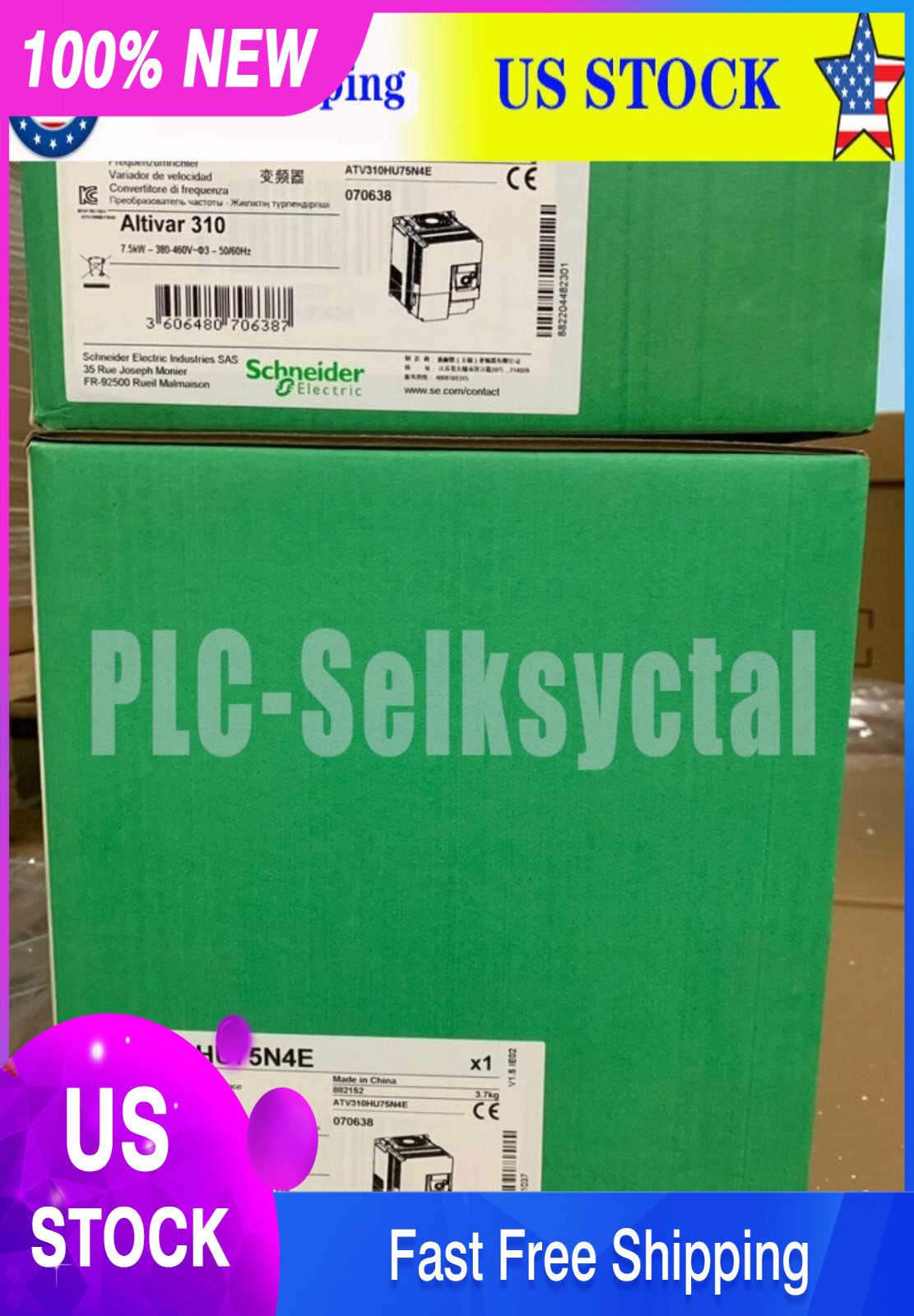 SND ATV310HU75N4E frequency converter Three phase 380V US Free TAX