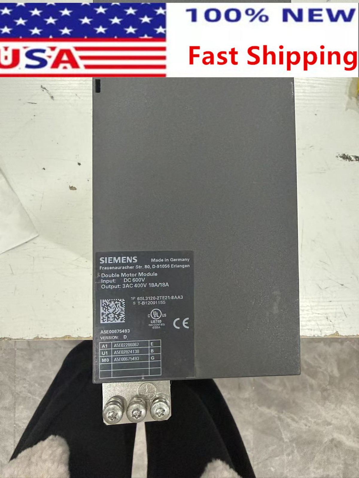 1 pc USED TESTED Siemens DOUBLE Motor Module 6SL3120-2TE21-8AA3 UPS or FedEx