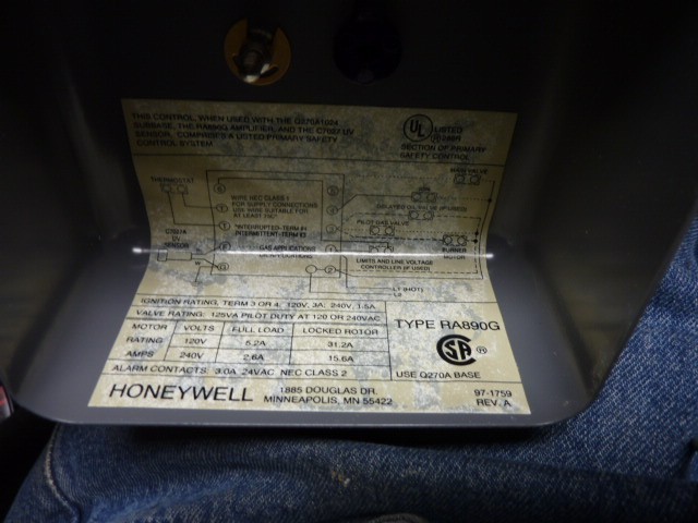 Honeywell RA890G1229 Primary Control RA890G 1229 with Sensor C7027A 1023 2