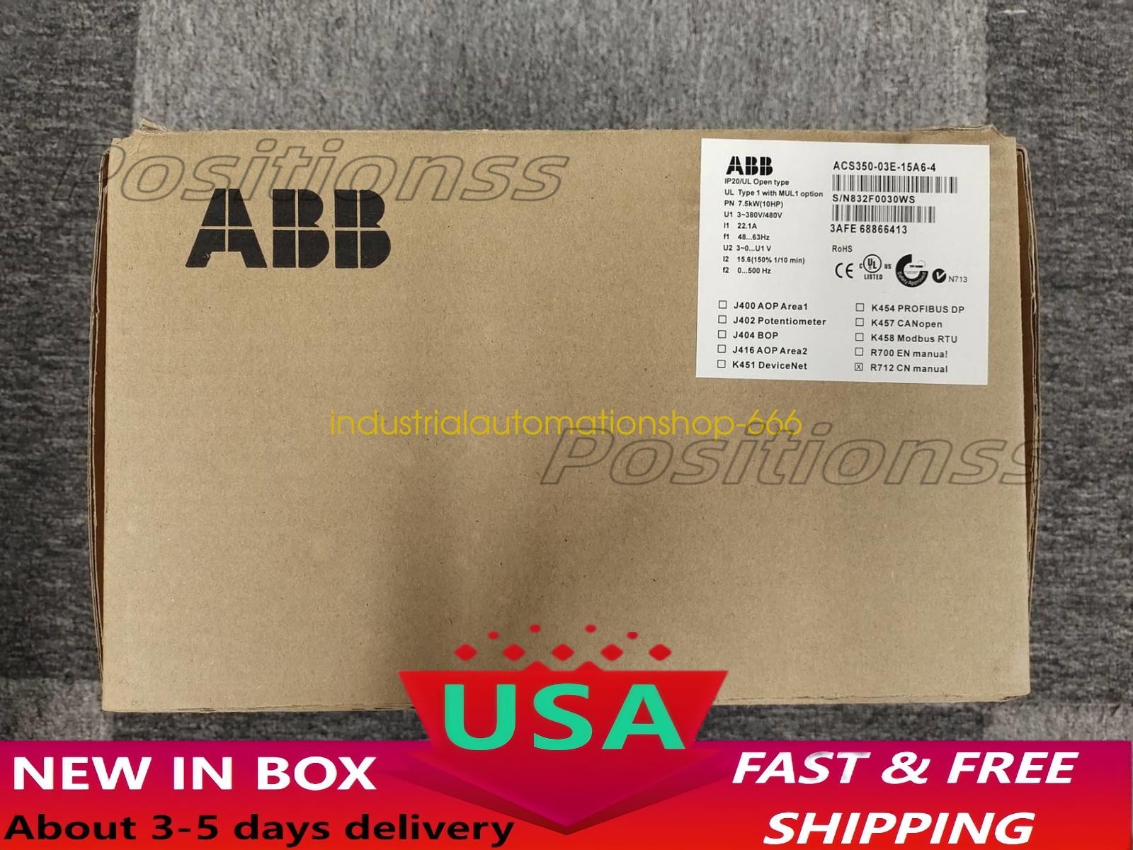 1PC NEW ABB inverter ACS350-03E-15A6-4 Via DHL