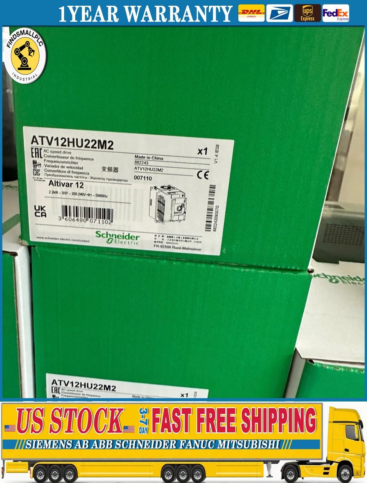1PC New Schneider ATV12HU22M2 Inverter Fast Shipping In Box
