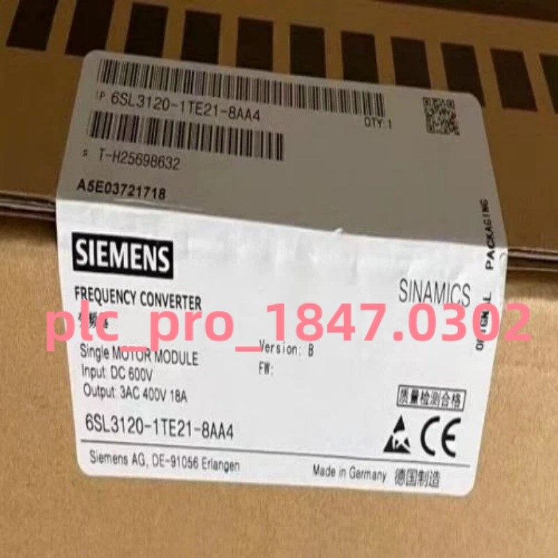 1PCS New Siemens 6SL3120-1TE21-8AA4 Motor Module 6SL3120-1TE21-8AA4 Fast Ship