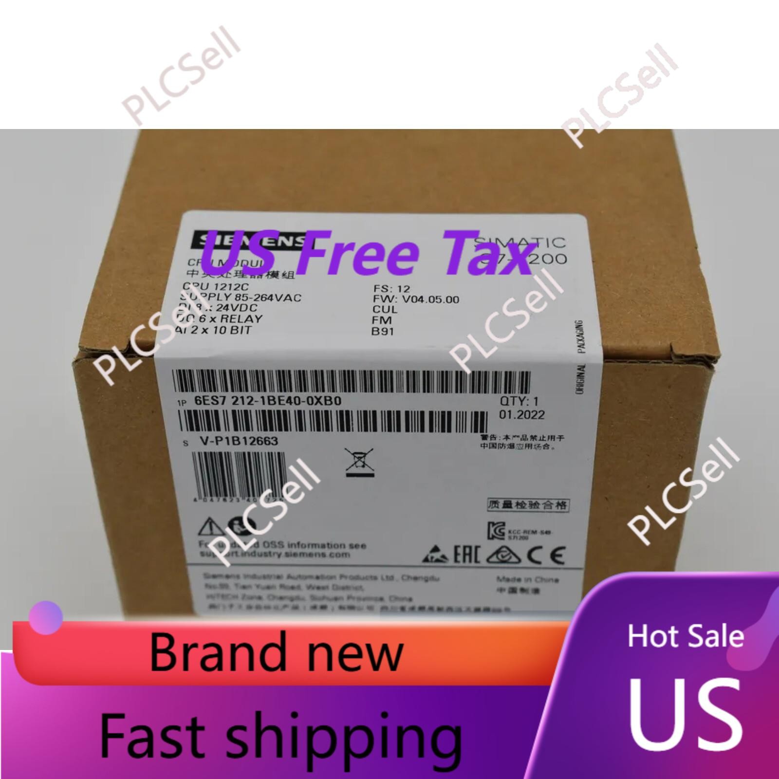 New Siemens SIMATIC S7-1200 CPU 1212C 6ES7212-1BE40-0XB0 6ES72121BE400XB0