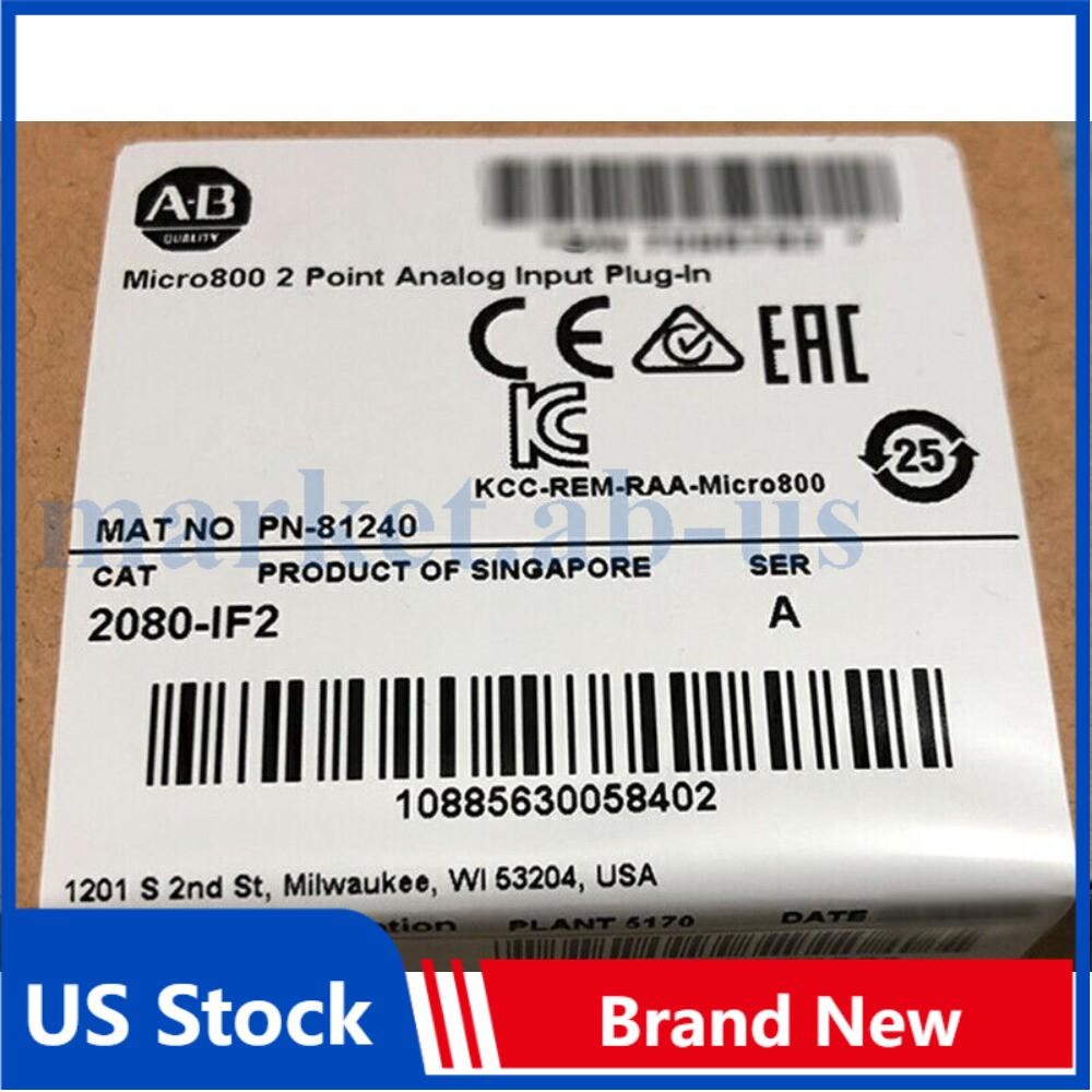 NEW Sealed AB 2080-IF2 Micro800 2 Point Analog Input Plug-In 2080IF2 US Free Tax