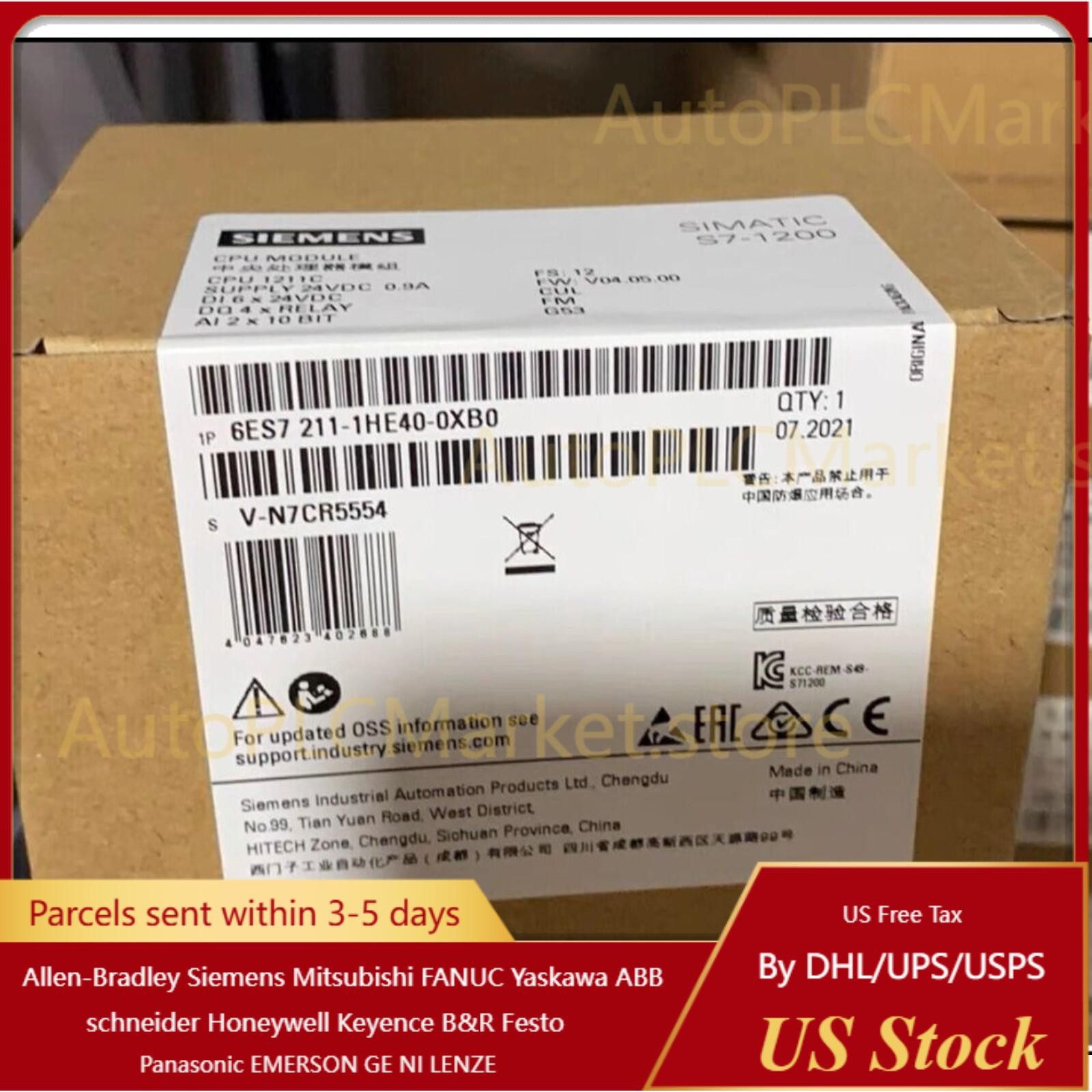 New Siemens 6ES7211-1HE40-0XB0 6ES72111HE400XB0 SIMATIC S7-1200 CPU 1211C