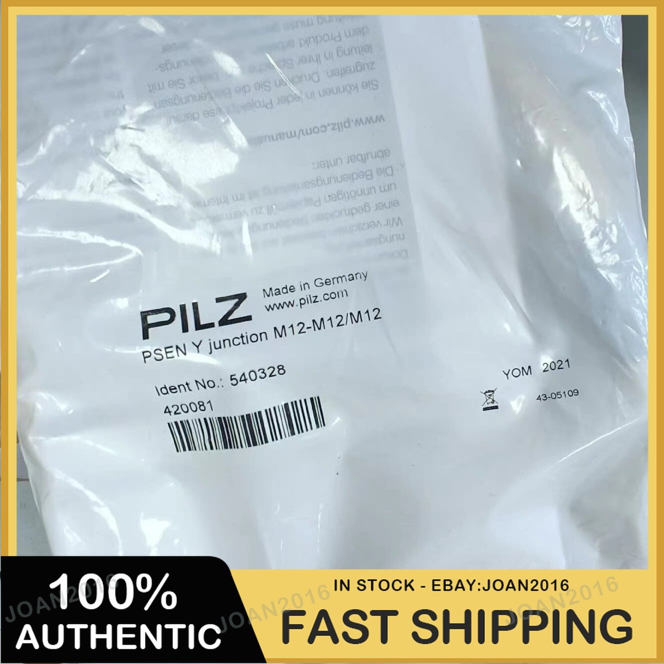 1pcs New PILZ540328 PSEN Y junction M12-M12/M12